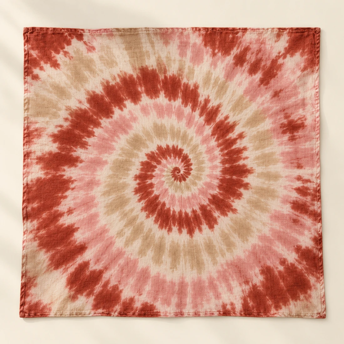 Canyon Bloom Rust / Rose / Sand square tie-dye bandana