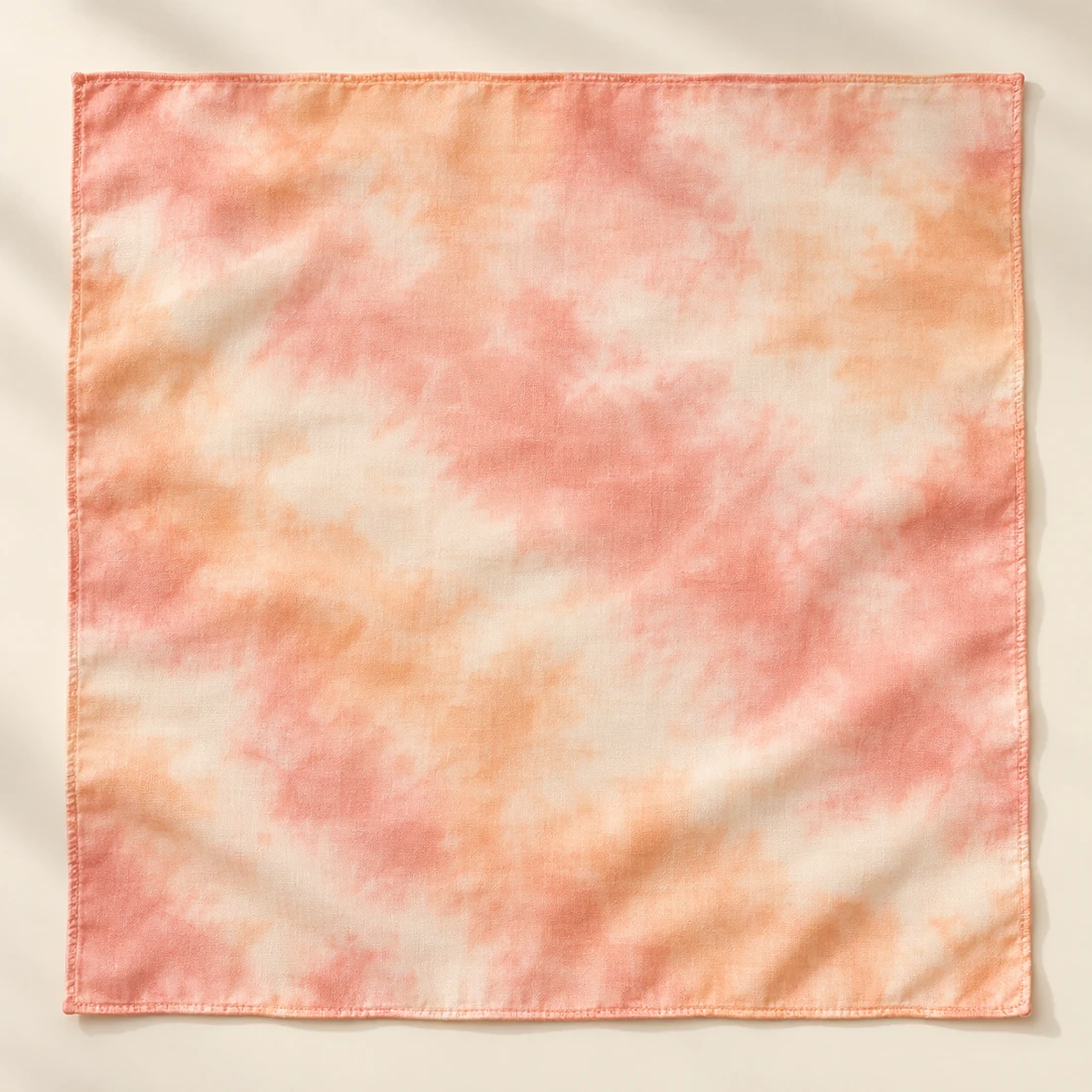 Peach Reverie Peach / Apricot / Cream square tie-dye bandana