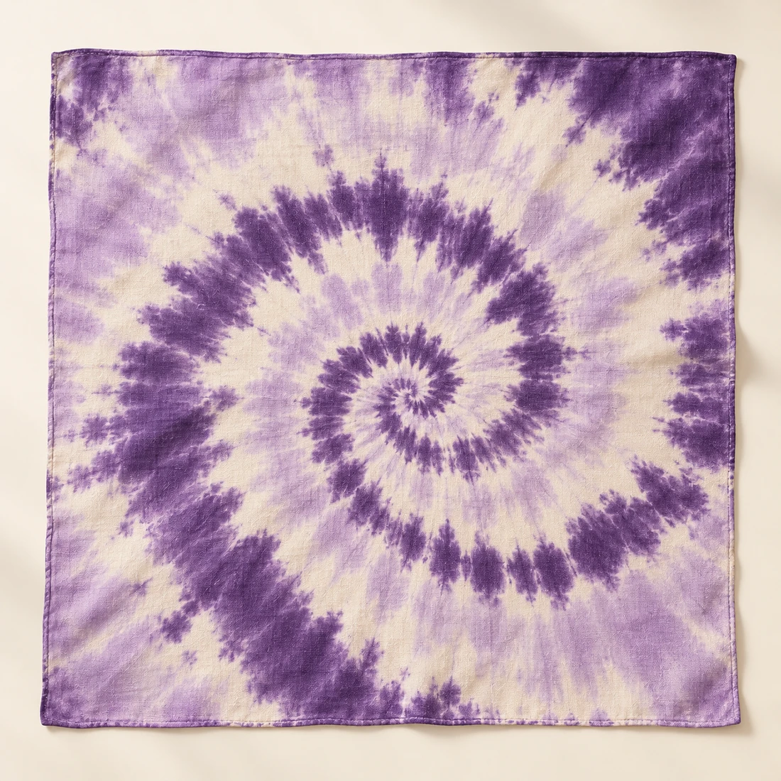 Violet Haze Violet / Lilac / Cream square tie-dye bandana